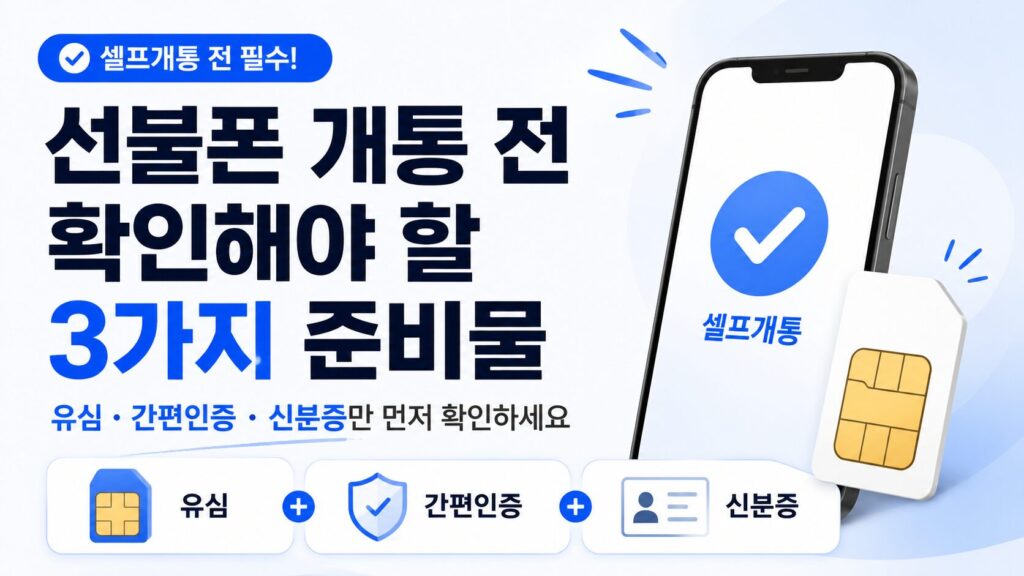 앤텔레콤 선불폰 개통 전 확인해야 할 3가지 준비물