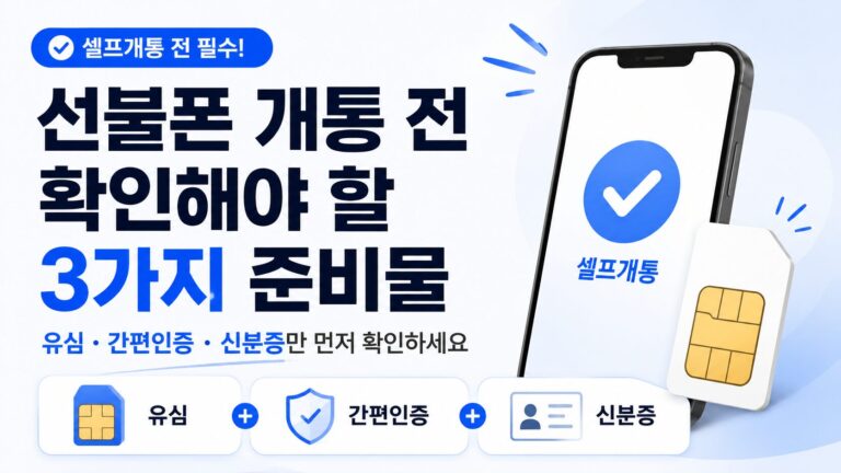 앤텔레콤 선불폰 개통 전 확인해야 할 3가지 준비물