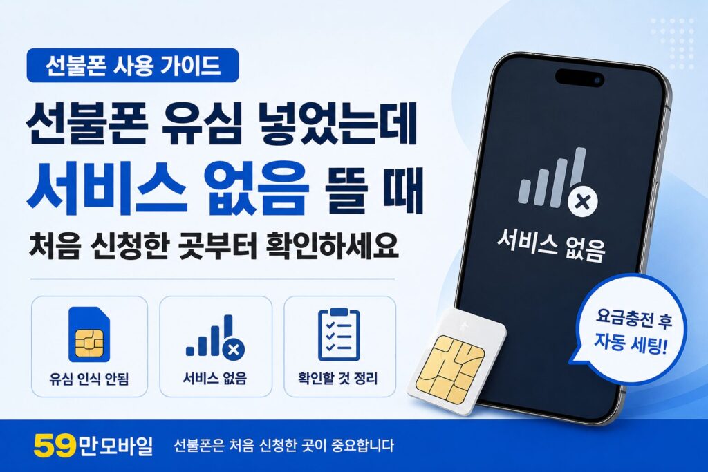 선불폰 유심 넣었는데 서비스 없음 뜰 때 처음 신청한 곳부터 확인하세요