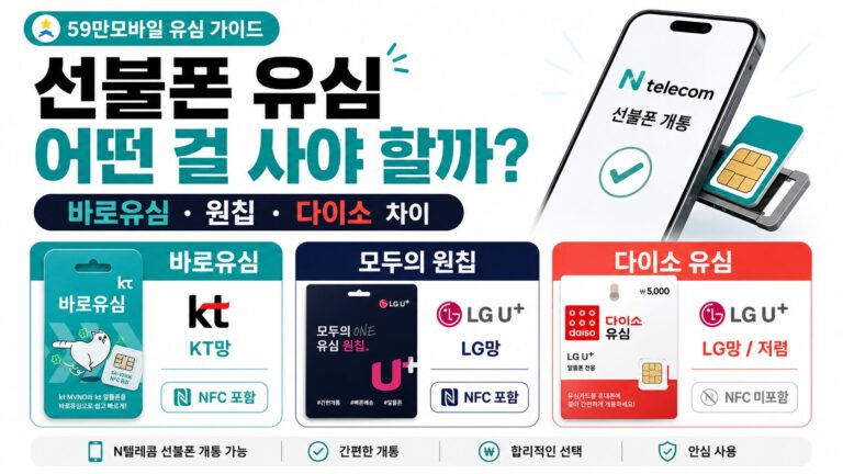 앤텔레콤 선불폰 유심 어떤 걸 사야 할까? 바로유심 원칩 다이소 차이